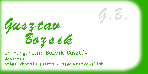 gusztav bozsik business card